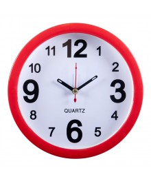 Часы будильник  B4-002 (диам 15 см) красный Классикастоку. Большой каталог будильников оптом со склада в Новосибирске. Будильники оптом по низкой цене.