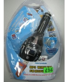 Авто FM модулятор МР3, 136 дисплей, пульт,SD