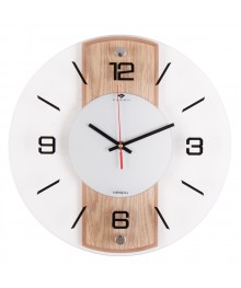 Часы настенные СН 3435 - 001 стеклянные  круглые с МДФ, d=34 см "Классика" (10)астенные часы оптом с доставкой по Дальнему Востоку. Настенные часы оптом со склада в Новосибирске.