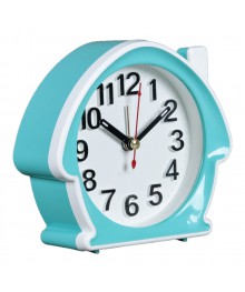 Часы будильник  B6-010 кварц, корпус бирюзовый с белым "Классика" (40)стоку. Большой каталог будильников оптом со склада в Новосибирске. Будильники оптом по низкой цене.