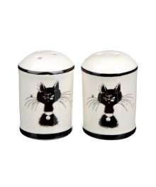 Черный кот Набор для соли и перца, 4.7х6.6см, керамикакерамики в Новосибирске оптом большой ассортимент. Посуда фарфоровая в Новосибирскедля кухни оптом.