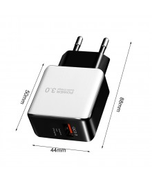 Блок пит USB сетевой  Орбита OT-APU50 + кабель iOS Lightning ЗУ (QC3.0, 3000mA)USB Блоки питания, зарядки оптом с доставкой по России.