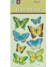 Наклейка   LCHPA 05010 (бабочки изумрудные- мини)  р-р11х19см (уп.12). Наклейки декоративные, интерьерные, наклеёки на стекло и на мебель оптом со клада в Новосибриске.