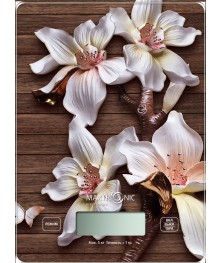 Весы кухонные MAXTRONIC MAX-1031-3 Белые цветы (прямоуг, электронные, 5 кг/1г) 24/уп кухоные оптом с доставкой по Дальнему Востоку. Большой каталогкухоных весов оптом по низким ценам.