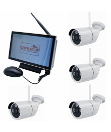 IP комплект видеонаблюдения Беспроводной с монитором Орбита VP-941(10.2", 4 камеры *1M-720P)омплекты видеонаблюдения оптом, отправка в Красноярск, Иркутск, Якутск, Кызыл, Улан-Уде, Хабаровск.