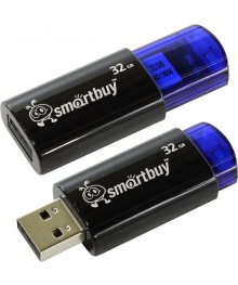USB2.0 FlashDrives32 Gb Smart Buy  Click Black-Blue (SB32GBCL-B)овокузнецк, Горно-Алтайск. Большой каталог флэш карт оптом по низкой цене со склада в Новосибирске.