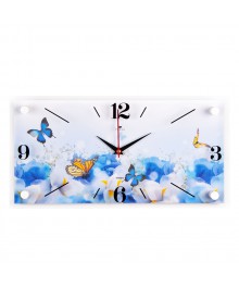 Часы настенные СН 1939 - 012 Бабочки в цветах прямоуг. (19x39) (10)астенные часы оптом с доставкой по Дальнему Востоку. Настенные часы оптом со склада в Новосибирске.