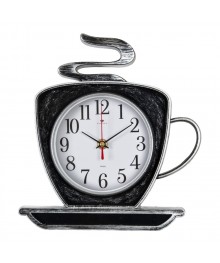 Часы настенные СН 2523 - 001 Чашка черный с серебром "Классика" (25x24) (10)астенные часы оптом с доставкой по Дальнему Востоку. Настенные часы оптом со склада в Новосибирске.