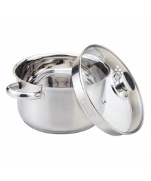 SUPRA SYS-2441С (нерж КАСТРЮЛЯ 6л ст крышк 24см сталь 18/10,полые мет ручки, мат/зерк полир литраж) доставкой - Новосибирск, Новокузнецк, Горно-Алтайск. Низкие цены, большой ассортимент посуды оптом