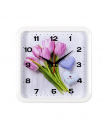 Часы настенные СН 2223 - 329 Тюльпаны и сердца квадратн (22x23) (10)астенные часы оптом с доставкой по Дальнему Востоку. Настенные часы оптом со склада в Новосибирске.
