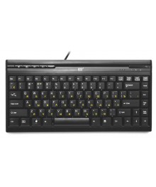 Клавиатура BTC 5139H черный мини,низкопрофильная, USB Hub,5 доп.клавиш