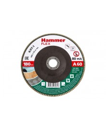 Диск лепестковый торцевой Hammer Flex SE 213-031 180 Х 22 Р 60 тип 1Алмазные диски оптом со склада в Новосибирске. Расходники для инструмента оптом по низкой цене.