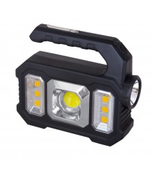 Фонарь  Ultra Flash  LED51526 (фонарь акк 4В, черн., 1LED+COB+6xSMD, 3 Вт, 4 реж, Micro USB, бокс)