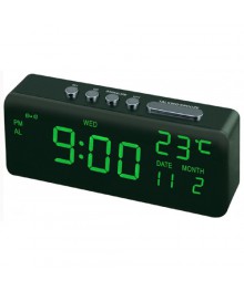 часы настольные VST-762W/4 +дата+температура (ярко-зеленый)