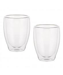 Набор стаканов с двойными стенками, 2шт, 330 мл, стекло