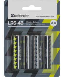 Бат LR6            Defender  в блистере BL-4 (48шт)/(576уп)