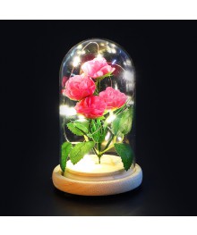 Светильник - цветочная композиция, розы, 15 см, 3хLR1130, 4 цвета