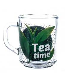 Кружка  стекло 200мл  Green tea Время чая 07c1335 (66429)