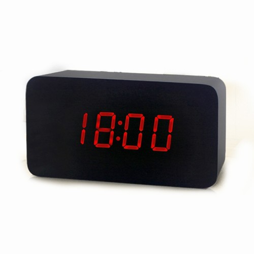 часы настольные VST-863-1 коричн корпус (красн цифры) (без блока, питание от USB)