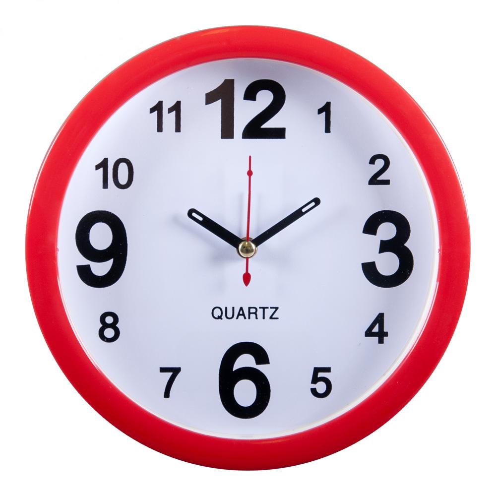 Часы будильник  B4-002 (диам 15 см) красный Классика