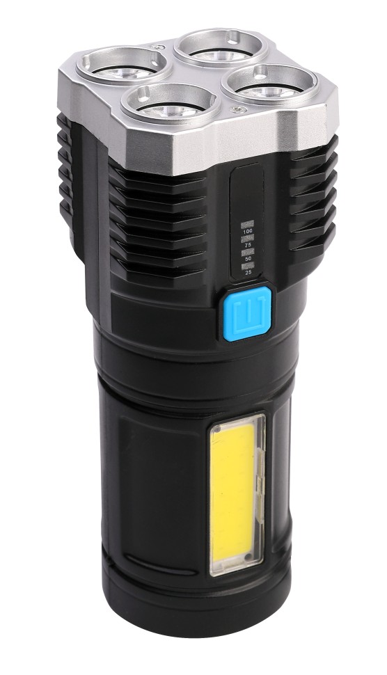 Фонарь  Ultra Flash  LED51525 (фонарь акк 4В, черн., 4LED+COB, 3 Вт, 4 реж, Micro -USB, бокс)