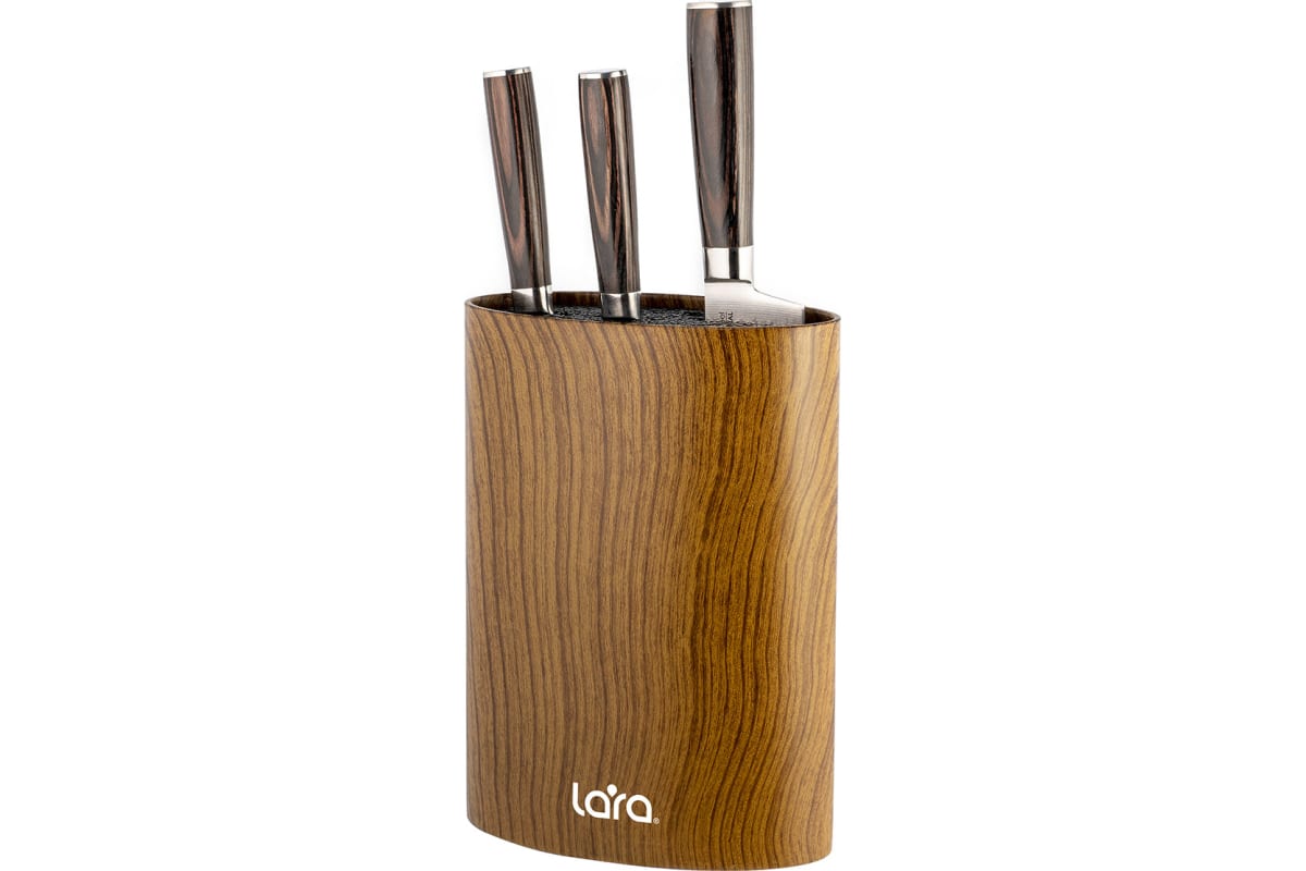 Подставка для ножей LARA LR05-101 (Wood) универсальная, овальная, Soft touch