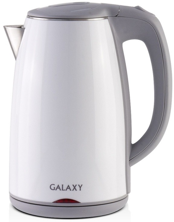 Чайник Galaxy GL 0307  белый (2 кВт, 1,7л, двойная стенка нерж и пластик) 6/уп