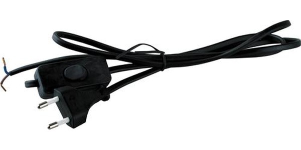 сет/шнур сетевой Volsten S-LRBK  1.5 м (сетевой кабель с плоской вилкой,выключатель,без земли)черн.