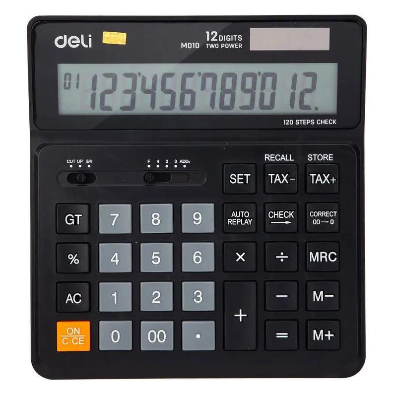Калькулятор Deli EM01020 черный (12 разрядов, бухгалтерский)