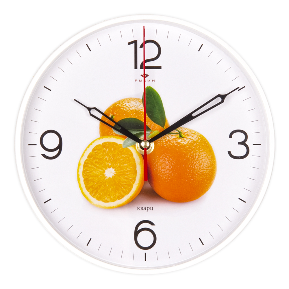 Часы настенные СН 2019 - 113 Апельсины белый круглые (20х20) (10)