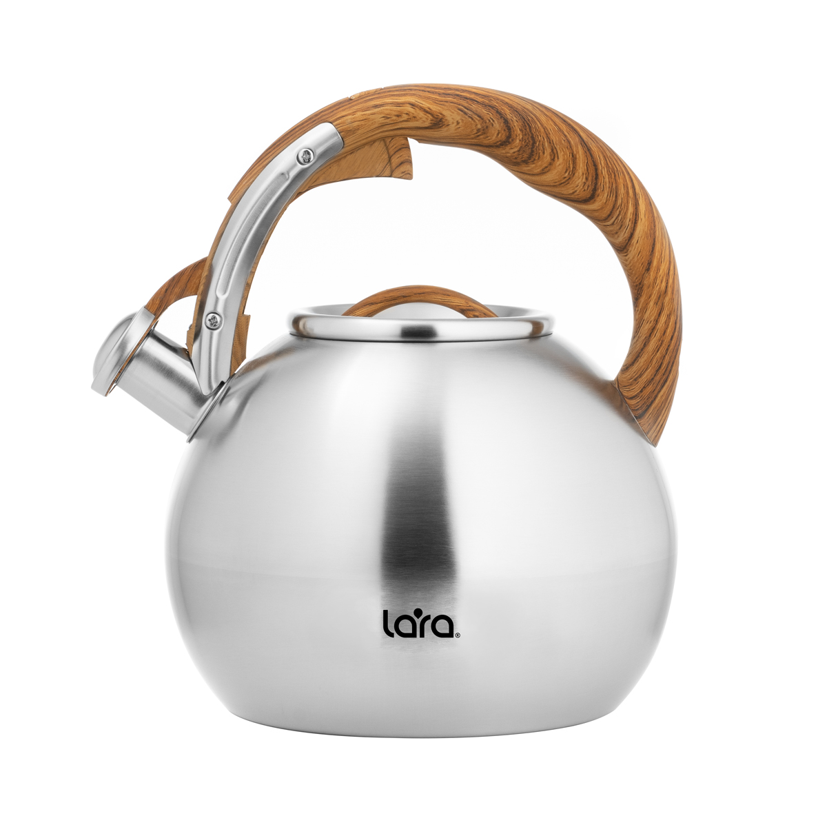 Чайник со свистком LARA LR00-82  (4.5л индукц дно, свисток с кноп. механизмом, ручка нейлон))