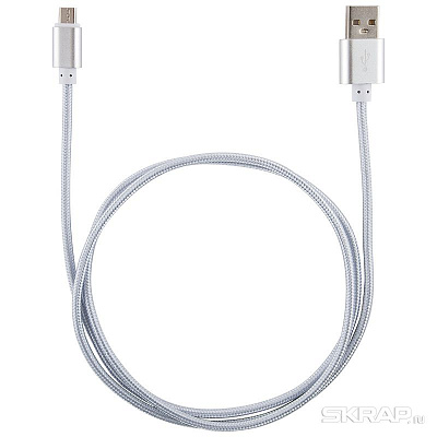 Кабель USB - 8pin Energy ET-01 USB/Lightning, цвет - серебро