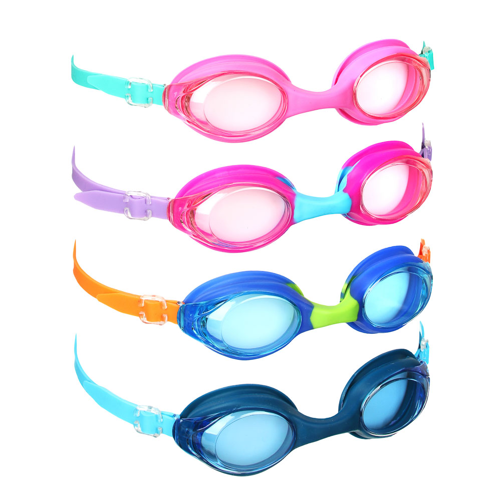 Очки для плавания незапотевающие, от 8 лет, PC, силикон, 4 цвета