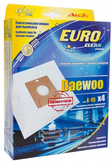 Euro clean E-15/4 шт мешки-пылесборники (тип оригинала Daewoo DU105)