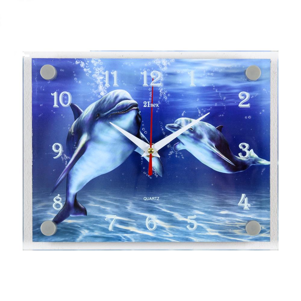 Часы настенные СН 2026 - 888 Дельфины прямоугольн (20х26) (20)