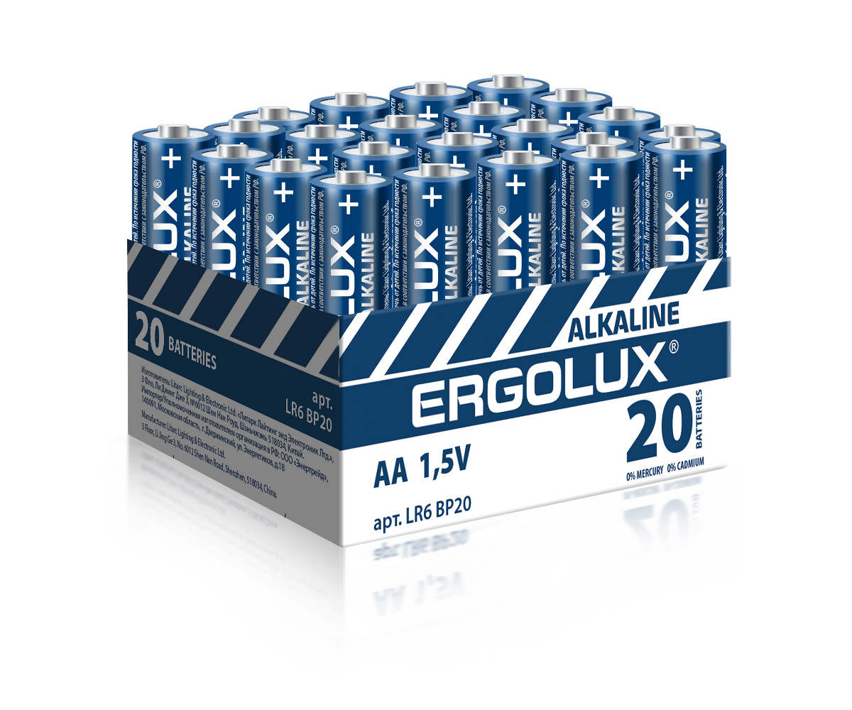 Бат LR6            Ergolux Alkaline BP-20   уп.20/480
