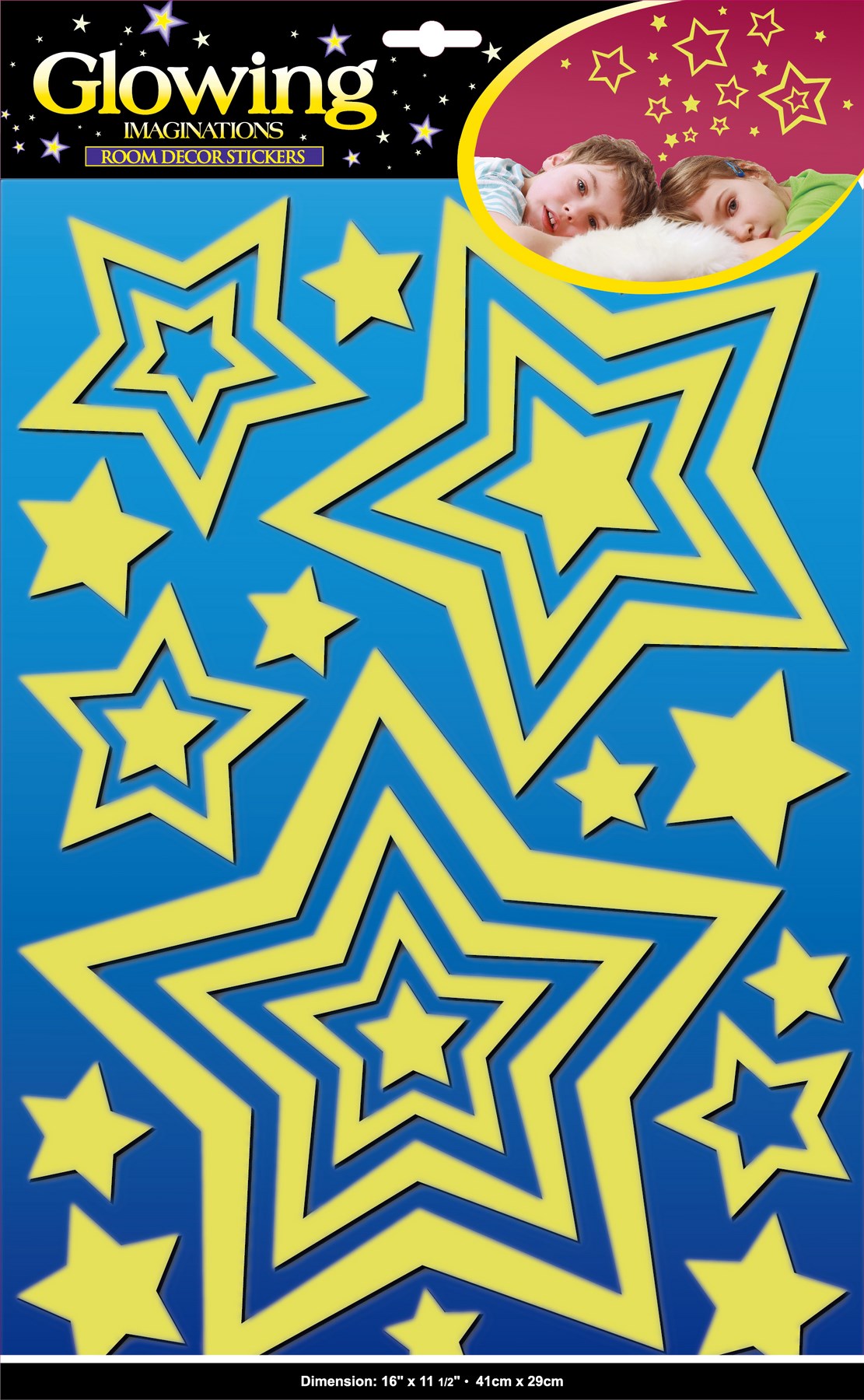 Наклейка   EVA 0404 звезды (светящаяся)  р-р 30х41см /уп.12/