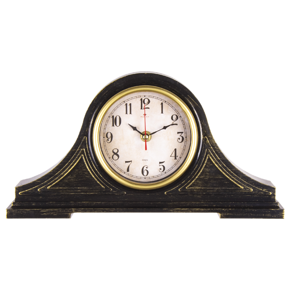 Часы настольные СН 1834 - 004B 35х18 см, корпус черный с золотом "Классика" (10)