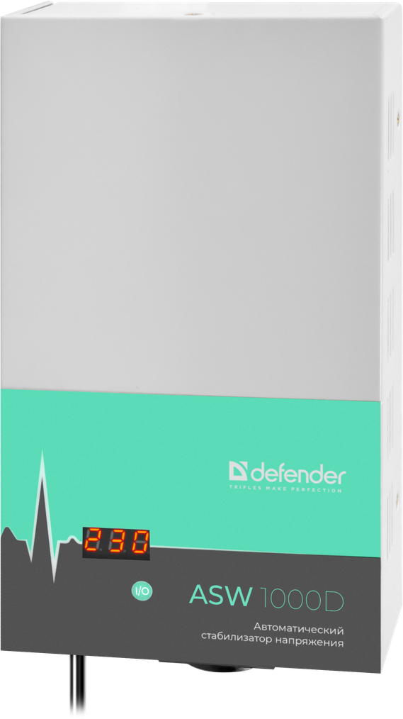 Стабилизатор напряжения DEFENDER ASW 1000D настенный 600 Bт толщина 65мм,1 розетка