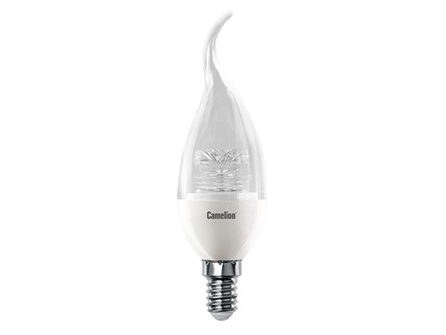 Эл. лампа светодиодная Camelion LED-CW35-5.5W-CL/845/E14(Свеча на ветру 5.5Вт220В,аналог 50Вт)уп.10