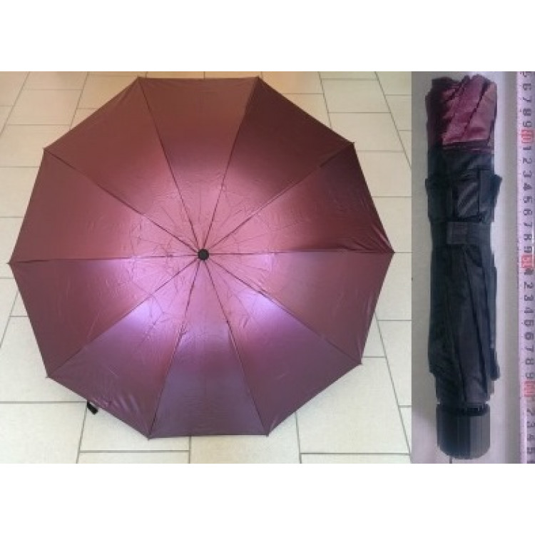 Зонт  складной, пластм ручка, 10 спиц, 105см, (044764) ткань