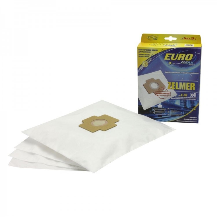 Euro clean E-37/4 шт мешки-пылесборники (Zelmer, Clatronic, Kenwood, Otto, Priveleg)
