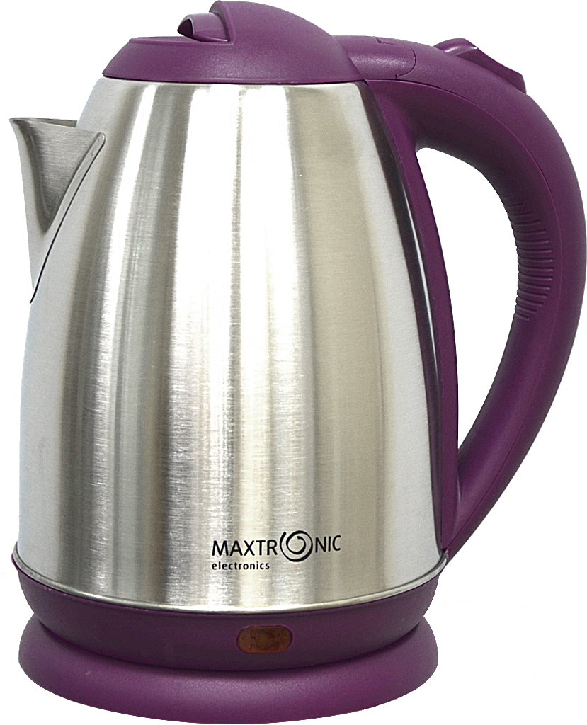 Чайник MAXTRONIC MAX-505 нерж + серый (1,5кВт, 1,5л, мет корпус, скрытый нагр элемент) 16/уп
