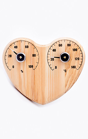 Банная станция (термометр-гигрометр) сердце открытая СБО-3тг