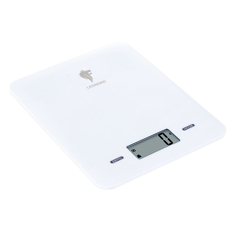 Весы кухонные LEONORD LE-4011 белые (электронные, сверхтонкие 14мм, 5кг/1гр)