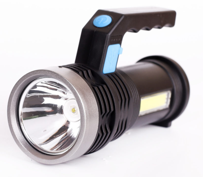 Фонарь  Ultra Flash  LED 53765 (фонарь аккум 4В, черный, 2LED, 3Вт, 4реж, USB, бокс)