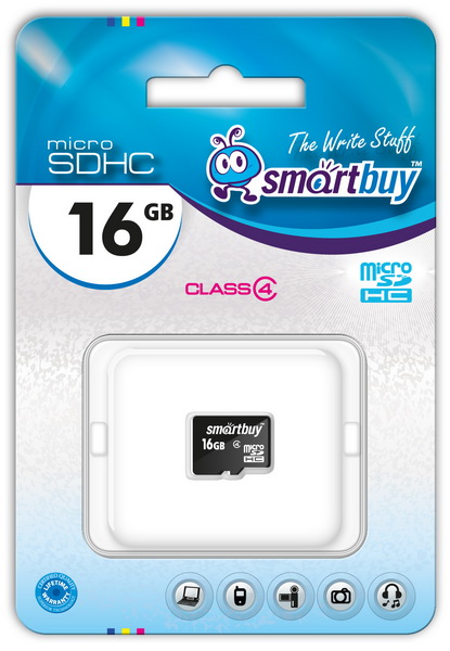 Пам.MicroSDHC,16Gb Smart Buy (Class 4) без переходника