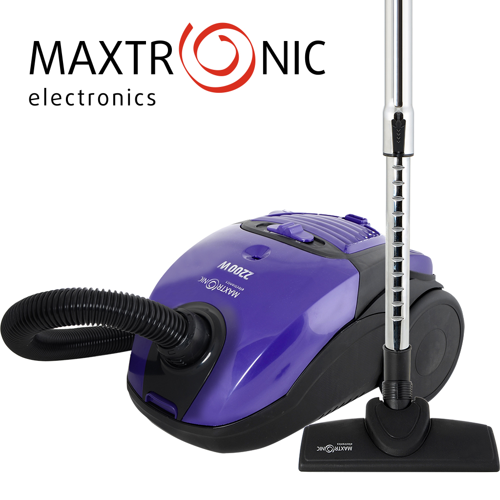 Пылесос MAXTRONIC MAX-HJW-1208P фиолет (2200/380 Вт, мешок 2л)