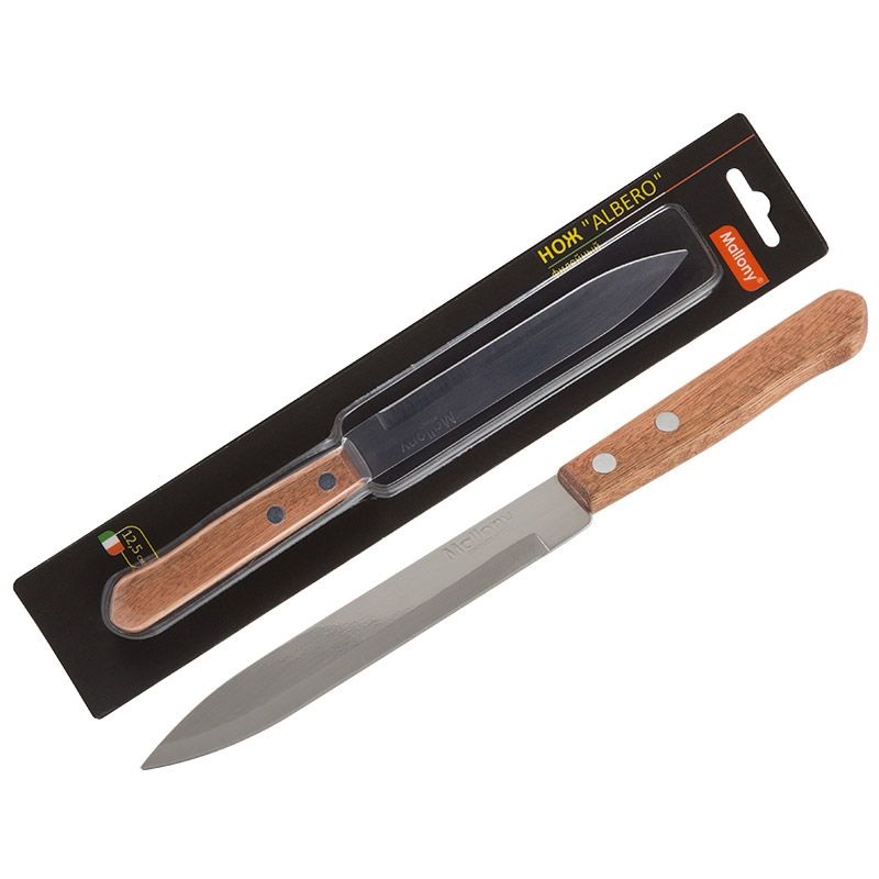 Нож Mallony ALBERO MAL-05AL с деревянной рукояткой для овощей (большой), длина 12,5 см