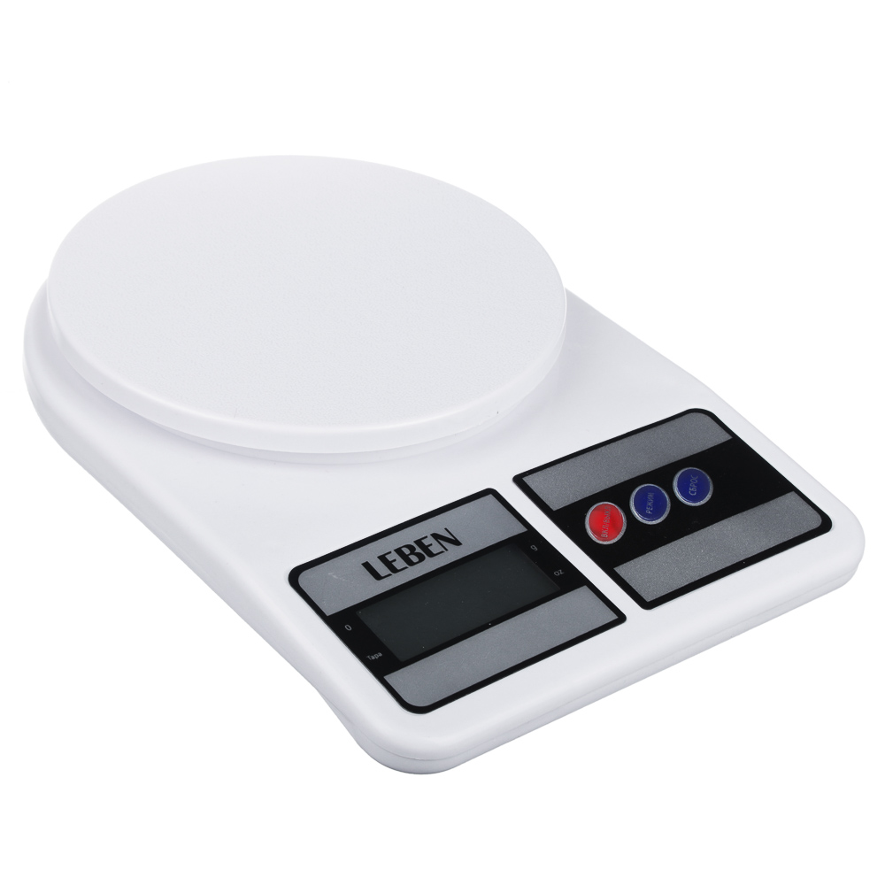 Весы кухонные LEBEN (5 кг/1г, пластик, электр, LCD дисплей) 268-056 12/уп
